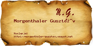 Morgenthaler Gusztáv névjegykártya